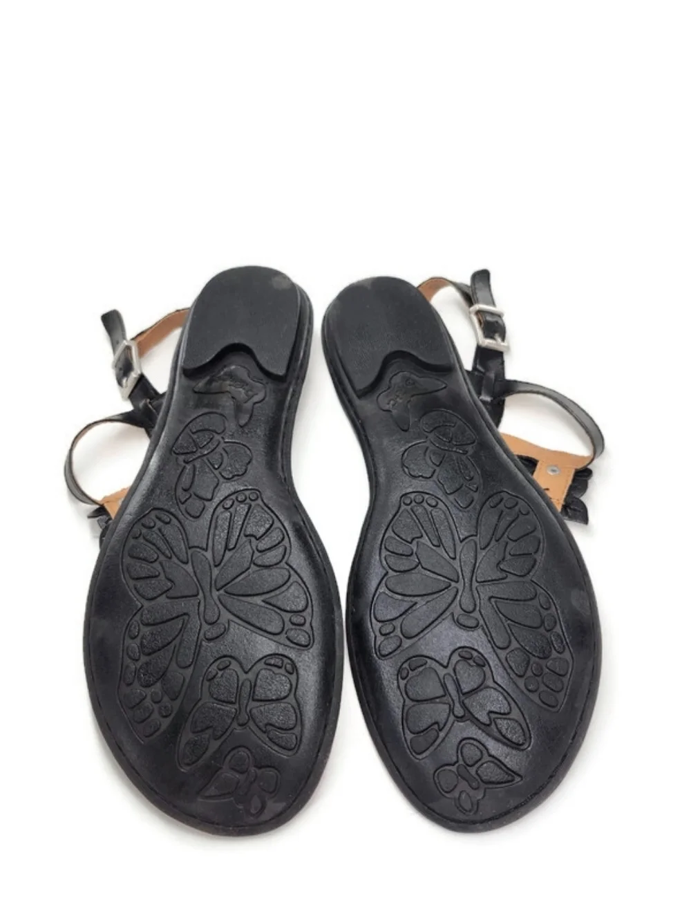 b.o.c. Born Almira Black Floral & Stud T-Strap Toe-Post Sling-Back Flat Sandals